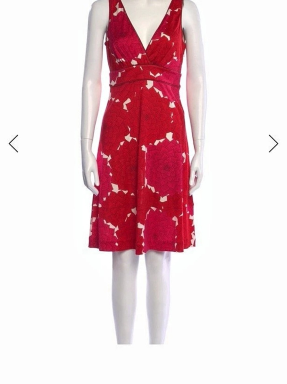 Floral Midi Dress in Red Like New